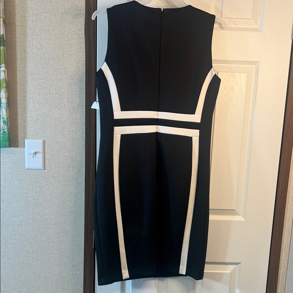 Calvin Klein Black and White Midi Dress - Picture 3 of 9